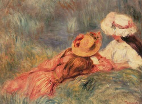 Pierre Renoir Jeune Filles au Bord de L'eau France oil painting art